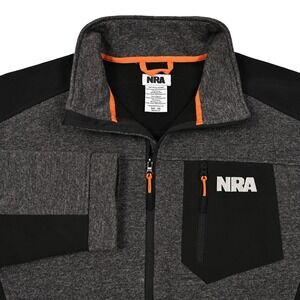 NRA National Rifle Association Jacket Mens 3XL Gray Full Zip Fleece Lined Coat